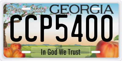 GA license plate CCP5400