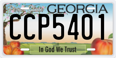 GA license plate CCP5401