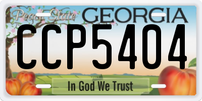 GA license plate CCP5404