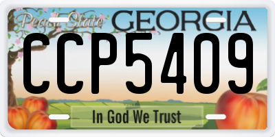 GA license plate CCP5409