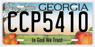 GA license plate CCP5410