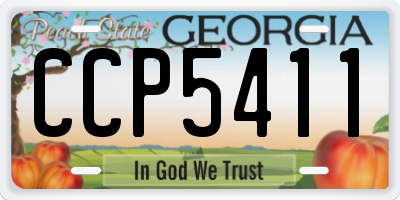 GA license plate CCP5411