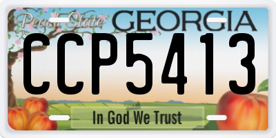 GA license plate CCP5413