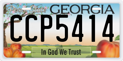 GA license plate CCP5414