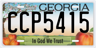 GA license plate CCP5415