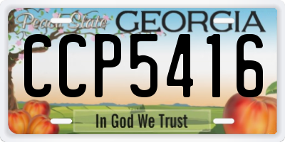 GA license plate CCP5416