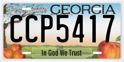 GA license plate CCP5417