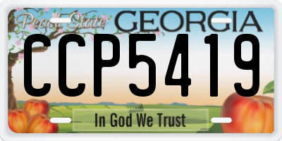 GA license plate CCP5419