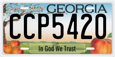 GA license plate CCP5420