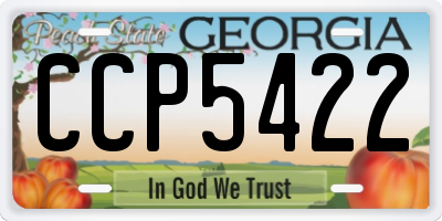 GA license plate CCP5422