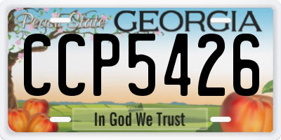 GA license plate CCP5426