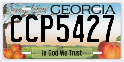 GA license plate CCP5427