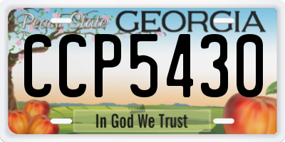 GA license plate CCP5430