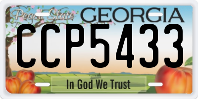 GA license plate CCP5433