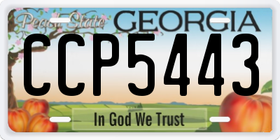 GA license plate CCP5443