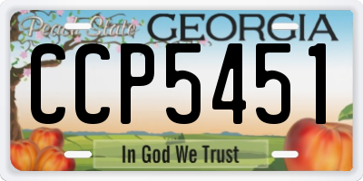 GA license plate CCP5451