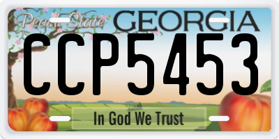 GA license plate CCP5453