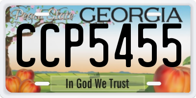 GA license plate CCP5455