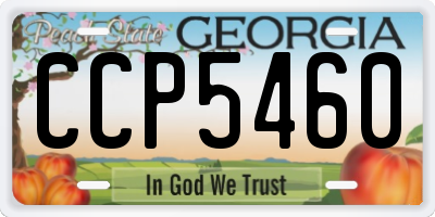 GA license plate CCP5460