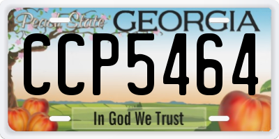 GA license plate CCP5464