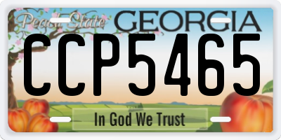 GA license plate CCP5465