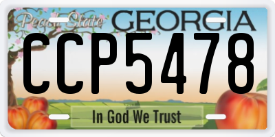 GA license plate CCP5478