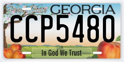 GA license plate CCP5480