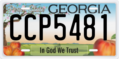 GA license plate CCP5481