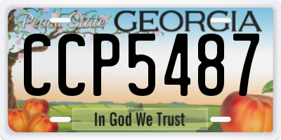 GA license plate CCP5487