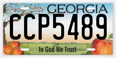 GA license plate CCP5489