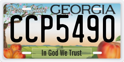 GA license plate CCP5490