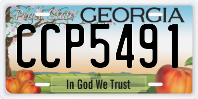GA license plate CCP5491