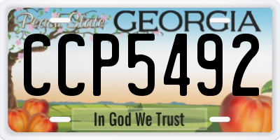 GA license plate CCP5492