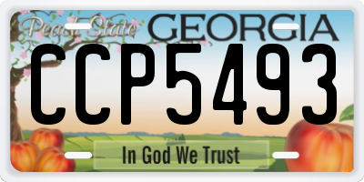 GA license plate CCP5493