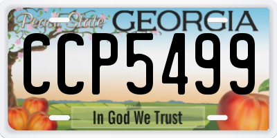 GA license plate CCP5499