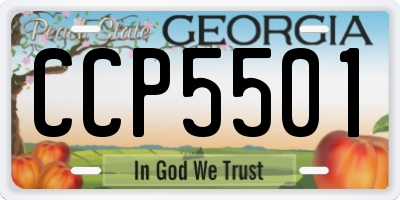 GA license plate CCP5501