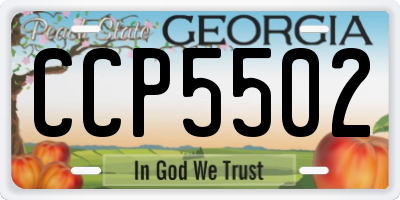 GA license plate CCP5502