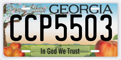 GA license plate CCP5503