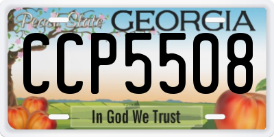 GA license plate CCP5508