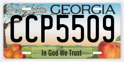 GA license plate CCP5509
