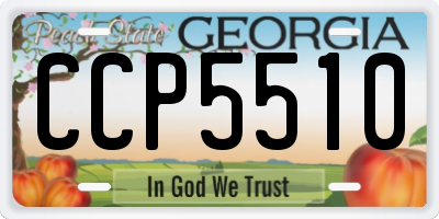 GA license plate CCP5510
