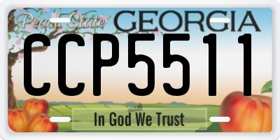 GA license plate CCP5511