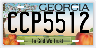 GA license plate CCP5512