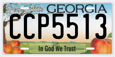 GA license plate CCP5513
