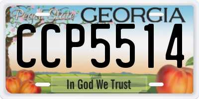 GA license plate CCP5514