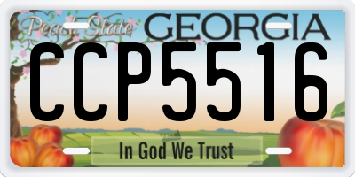 GA license plate CCP5516
