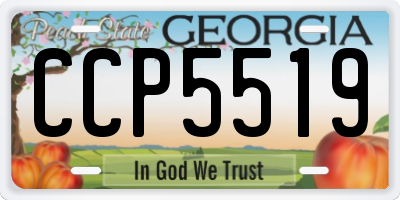 GA license plate CCP5519