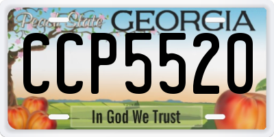 GA license plate CCP5520