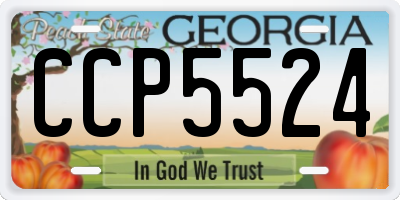 GA license plate CCP5524