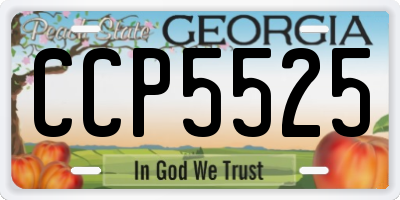 GA license plate CCP5525